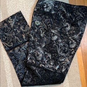 Boston Proper Black/Silver Jacquard Pants